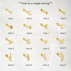 gold earring styles for men and women with different shapes, sizes and colors to choose from