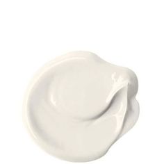 an empty white plate on a white background with the top half turned to show it's curved shape