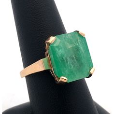 * Estate Designer 14k Yellow Gold Emerald Cut Emerald Statement Solitaire Ring * Ring Size: 8.5 * Top Of Ring Measures: 5/8" X 1/2" * Height: 3/8" * Band Width: 2.10 Mm * One Emerald Cut Emerald Measures Approximately 14.45 Mm 12.5 Mm * Ring Weight: 7.8 Tgw * Marked: Makers Mark * 14k * Ring Can Be Resized For An Additional Fee. * Condition: As Pictured. * G4367 Luxury Solitaire Emerald Ring In Yellow Gold, Luxury Yellow Gold Emerald Solitaire Ring, Elegant Yellow Gold Ring With Certificate Of Authenticity, Luxury 14k Yellow Gold Emerald Ring, Yellow Gold Jewelry For Anniversary With Certificate, Yellow Gold Jewelry With Certificate Of Authenticity For Anniversary, Anniversary Yellow Gold Jewelry With Certificate Of Authenticity, Anniversary Yellow Gold Jewelry With Certificate, Luxury 14k Stamped Emerald Ring As Gift