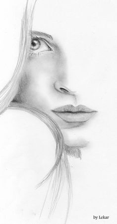 a pencil drawing of a woman's face