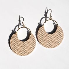 Sandstone Ninas | Lightweight Leather Earrings | Nickel & Suede Nickel And Suede, Scout Bags, Leather Earring, Pink Lemon, Crescent Shape, Wear Necklaces, Stylish Earring, Delicate Jewelry, Heart Studs