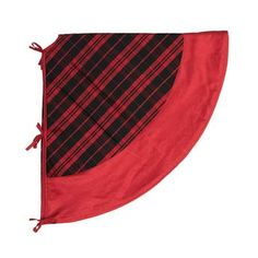 a red and black tarp on a white background