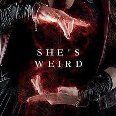 the poster for she's weird is shown with her hands in front of her chest