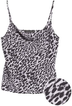 Banana Republic Washable Silk Cowl-Neck Camisole leopard print Silk Camisole, Women's Blouses, Cowl Neck Top, Snow Leopard, Tailored Shirts, Cotton Poplin, Cowl Neck