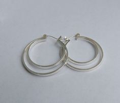 Sterling Hoop Earrings Double Hoop Earrings Latch by MoodiChic, $30.00 Handmade Modern Hoop Earrings As Gift, Handmade Modern Hoop Earrings For Anniversary, Modern Handmade Hoop Earrings For Anniversary, Earrings Double, Double Hoop Earrings, Hoops Earrings, Earrings Simple, Simple Earrings, Earrings Sterling Silver