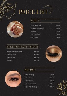 FREE Price list Beauty Salon Price List Beauty Salon, Price List Template Design, Beauty Salon Price List, Beauty Salon Posters, Price List Design, Color Theory Art, Acrylic Nails Nude, Salon Price List, Fairy Wallpaper