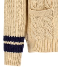 100% wool Gucci Cream Sweater For Winter, Gucci Long Sleeve Cream Sweater, Gucci Cream Long Sleeve Sweater, Classic Gucci Cream Outerwear, Classic Cream Gucci Outerwear, Classic Merino Wool Cable Knit Cardigan, Classic Merino Wool Cable Knit Sweater Coat, Gucci Cream Winter Outerwear, Luxury Gucci Cream Outerwear