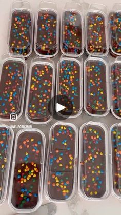 chocolate covered with sprinkles in plastic containers