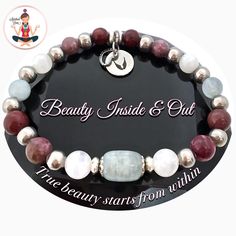 Inner Beauty Healing Crystal Reiki Moonstone Aquamarine Angel Bracelet Angel Bracelet, Crystal Reiki, Healing Gemstone Bracelets, Fear Of Flying, Mookaite Jasper, Beauty Inside, Inner Beauty, Healing Crystal, Pink Tourmaline