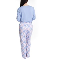 Be prepared for winter this year with the Hanes Womens Holiday Hibernation Pajama Set! This two piece set features a full length pajama pant with drawstring closure and a crewneck sweatshirt. Featuring bright, contrasting colors, this set is sure to be a bright spot on those cold winter days. Available in standard and plus sizes so everyone can find their perfect fit! Winter Sleepwear Sets In Relaxed Fit, Winter Loungewear Set With Relaxed Fit, Relaxed Fit Loungewear Sets For Winter, Cozy Blue Loungewear Set, Blue Winter Sleep Bottoms, Winter Sleep Bottoms In Blue, Blue Lounge Sets With Long Pants, Blue Sets For Lounging With Long Pants, Blue Lounging Sets With Long Pants