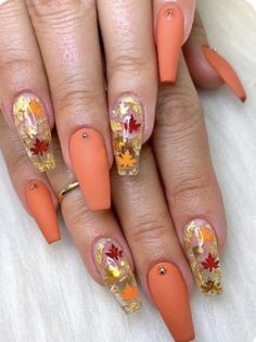 Matte Fall Nails, Nails 2020, Halloween Nail Designs, Fall Nail Colors, Clear Nails