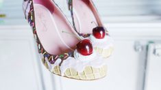 These Heels Look Exactly Like Your Favorite Desserts  - Delish.com Footwear Heels, Candies Shoes, Chair Couch, Flat Wedges, Couch Table, Shoes Ideas, Heels Sneakers