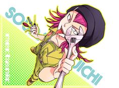 a woman with pink hair holding a baseball bat