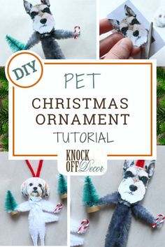 the instructions for how to make a pet christmas ornament with yarn and felt