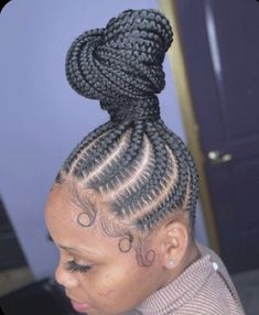 High Ponytail Cornrows, Cornrows With Box Braids, Cornrow Braid Styles, Hair Braid Patterns, Braids Updo, Blonde Bob Hairstyles