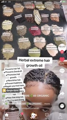 Hair Growth Natural Hair, Get Long Hair, Herbs For Hair Growth, Herbal Hair Growth, Herbs For Hair, Natural Hair Growth Tips, Natural Hair Treatments