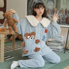 Kawaii Styles Lovely Cartoon Plush Pajamas ON265 - Egirldoll Plush Pajamas, Clothes Kawaii, Kawaii Store, Egirl Clothes, Style Kawaii, Pyjama Sets, Japanese Outfits, Pajamas Set, Kawaii Clothes