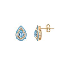 These gorgeous blue topaz and lab-created white sapphire earrings are a must-add to your fine jewelry collection. Click on this JEWELRY & WATCHES GUIDE to learn about fit, styles, materials and more! These gorgeous blue topaz and lab-created white sapphire earrings are a must-add to your fine jewelry collection. Click on this JEWELRY & WATCHES GUIDE to learn about fit, styles, materials and more! FEATURES Length: 11 mm Backings: post Metal: sterling silver Plating: 18k gold Finish: polished Pack White Sapphire Earrings, Post Metal, Sapphire Earrings, Fine Jewelry Collection, White Sapphire, Silver Blue, Teardrop Earrings, Gold Finish, Blue Topaz