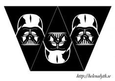 darth vader and stormtrooper face cut out from black paper with white background