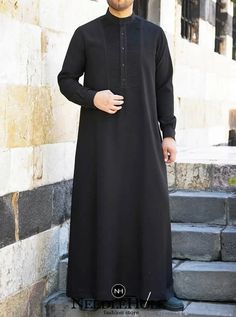 Beautiful Arabic thobe for men in black color | Black Jubba Atlanta Usa, Muslim Wedding Dress