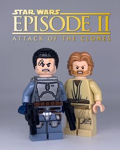 lego star wars episode ii attack of the clones minifigure set with luke and leion