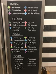 a menu board is shown on the side of a refrigerator