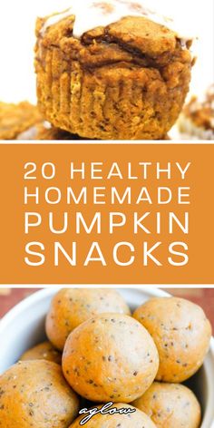 healthy homemade pumpkin snacks with text overlay