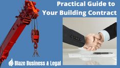 two hands shaking each other with the words practical guide to your building contract