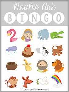 an animal themed sticker sheet with the words noah's ark bingo