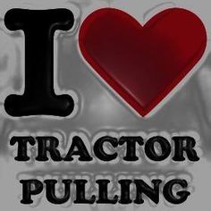 i love tractor pulling sticker on the back of a truck with a red heart