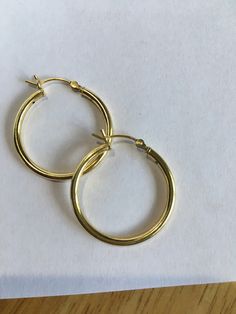 "Silver With Gold Overlay Hoop Earrings Mark 925 Tube Style Well Made Condition - Like New 3/4\" round Enjoy" Classic Round Hoop Earrings Pierced, Classic Circular Earrings, Classic Circular Earrings For Pierced Ears, Classic Round Hypoallergenic Hoop Earrings, Classic Hypoallergenic Round Hoop Earrings, Classic Hypoallergenic Hoop Earrings, Classic Circle Hypoallergenic Earrings, Classic Hypoallergenic Circle Earrings, Classic Hypoallergenic Circular Earrings