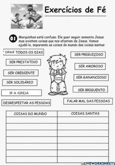 a spanish worksheet with an image of a boy