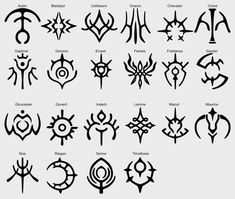 the different types of symbols used in tattoo designs and their meaningss are shown on this page