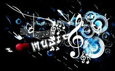 an abstract music background with musical notes