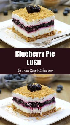 blueberry pie lush is an easy dessert that's ready in under 30 minutes