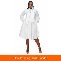 in stock White A-line Midi Dress For Fall, White Midi Dress For Fall Brunch, Chic White Midi Dress For Fall, White Casual Midi Dress For Fall, White Midi Dress For Casual Fall Days, White Fall Midi Dress For Casual Wear, White Midi Dress For Casual Fall Events, Winter Neutral, Ralph Lauren Style