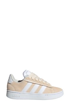 Suede leather adds a classic touch to this tennis-inspired sneaker with modern tech to keep you moving comfortably from day to day. Leather and synthetic upper/textile lining/rubber sole Imported Adidas Grand Court Alpha, Adidas Grand Court, Modern Tech, Day To Day, To Day, White White, Suede Leather, Nordstrom Rack, Womens Sneakers