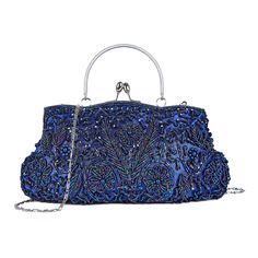 PRICES MAY VARY. 👑 FEATURES: The beaded clutch features one flat pocket and kiss lock clasp to keep your bag closed and items safe. The bag is available for 4 stylish that can be used as a Clutch Purse, Handbag, Shoulder Bags or Crossbody Bags. 👑 CAPACITY: Beaded clutch that is large enough to fit your iPhone X, iPhone 8 Plus, iPhone 7 Plus, Samsung Galaxy S8 Plus or other big size mobile phone along with a few other things you need to carry, such as cards, money, car keys, small wallet, mirro Sequin Handbag, Winter Handbags, Crystal Handbag, Clutch Bag Wedding, Party Handbags, Wedding Purse, Beaded Evening Bags, Sequin Design, Navy Blue Wedding