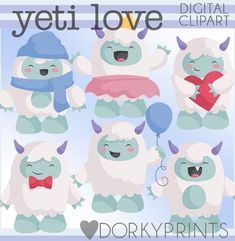 the yeti love clipart collection is available for personal use