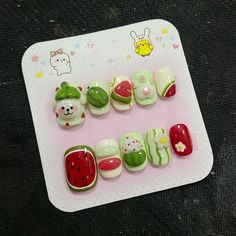 Refresh your look with our Water Melon Puppy Cute Kawaii Press on Nails. These custom, reusable press ons feature a delightful watermelon and puppy design, adding a trendy, playful vibe. Perfect for short or long false nails with a fun, kawaii flair. 🌸Thank you for supporting my small business.🌸 You can reuse all the nails you purchased from us multiple times, if you handle them with care 📦𝐖𝐡𝐚𝐭 𝐜𝐨𝐦𝐞𝐬 𝐰𝐢𝐭𝐡 𝐲𝐨𝐮𝐫 𝐩𝐫𝐞𝐬𝐬 𝐨𝐧 𝐧𝐚𝐢𝐥 𝐤𝐢𝐭? 10 𝘯𝘢𝘪𝘭𝘴 𝘰𝘧 𝘺𝘰𝘶𝘳 𝘴𝘪? Melon Nails, Nails Floral, Puppy Cute, Press Ons, Nail Kit, Cute Kawaii, False Nails, Melon, Makeup Cosmetics