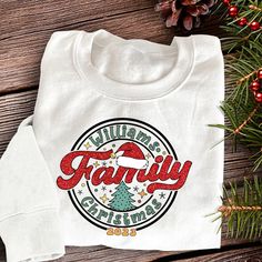 Personalized Family Matching Christmas Shirt, Christmas Family Shirt, Christmas Sweatshirt, Glitter Sweatshirt 01 Please double-check your options before purchasing. This sweatshirt is a stylish and eye-catching fashion item. Its main material is soft cotton fabric, providing a comfortable and warm feel when worn. The sweatshirt features some glitter patterns embellished on the surface, creating vibrant and unique accents. The glitter patterns are made of small light-reflecting particles, result Family Shirt Design Ideas, Christmas T Shirt Ideas, Christmas Shirts Ideas, Family Christmas Sweaters, Christmas Family Shirt, Family Matching Christmas, Christmas Typography, Matching Christmas Shirts