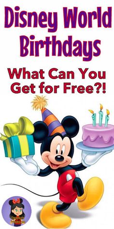 a mickey mouse birthday card with the words, what can you get for free?