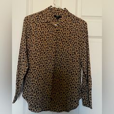 J Crew Animal Print Button Down Blouse. 100% Silk. Brand New With Tags. Pocket On Left Side Button Down Blouse, Silk Blouse, Button Downs, J Crew, Animal Print, Button Down Shirt, Size 2, Womens Tops, Brand New