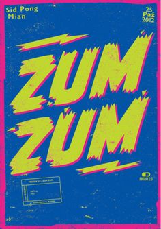 a poster with the words zum zum on it