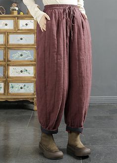 Italian Mulberry Oversized Warm Fine Cotton Filled Pants WinterFabric: Cotton FilledSize Fit: This garment fits true to size.Length: Size 3XL measures 35.49"from waist to hem.Waist:Fitted - elastic waist allows stretch Hip: Loosely Fitted. room for hips. Hand Wash Cold. Winter Coffee, Stylish Pants, Patchwork Fabric, How To Make Clothes, Winter White, Elastic Waist, Custom Made, Hand Wash, Elastic