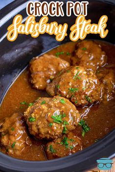 crock pot salisbury steak in a slow cooker