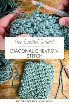 someone is crocheting the diagonal chevron stitch