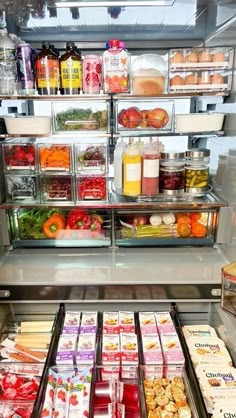 an open refrigerator filled with lots of food