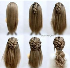 Wedding Hairstyles Tutorial, Braided Hairstyle, Long Hair Wedding Styles, Long Hair Color, Long Hair Updo, Hair Up Styles, Different Hairstyles