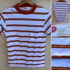 vintage Kings Road Sears Men’s Store stripes pocket tee t-shirt single stitch S | eBay 1970s T Shirts, Retro Striped T-shirt For Streetwear, Retro Striped Short Sleeve T-shirt, Vintage Crew Neck Top With Pockets, Vintage Striped Short Sleeve T-shirt, Vintage Striped Cotton T-shirt, Vintage Outfits 70s Men, Pick Clothes, 80's Clothes